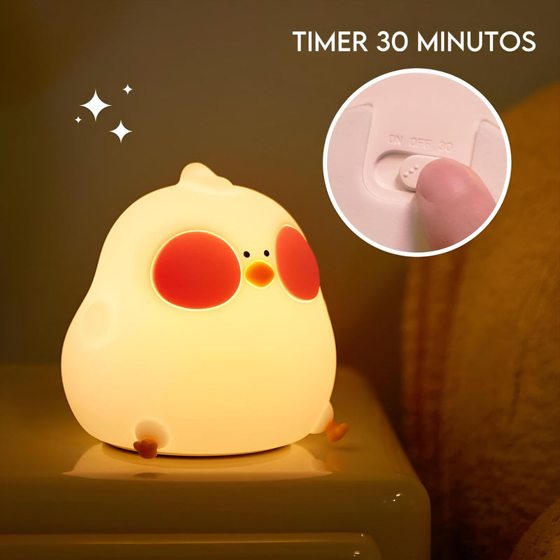 Luminária Infantil Led Siliconado Galinha