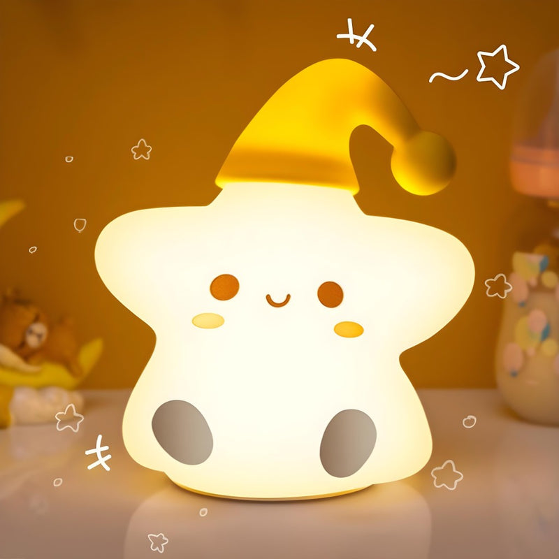Luminária Infantil Siliconado Estrela Luz Quente