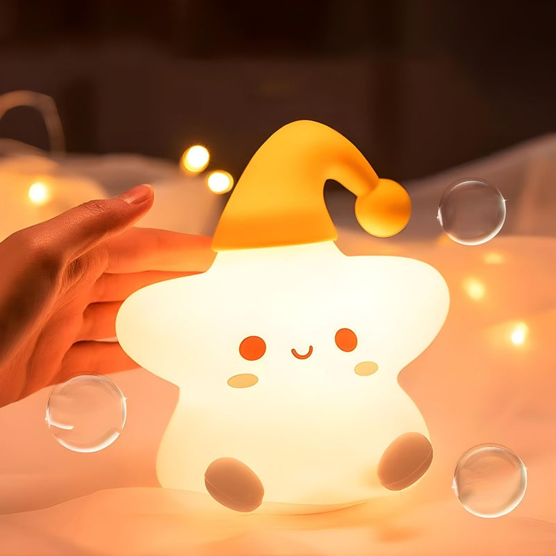Luminária Infantil Siliconado Estrela Luz Quente