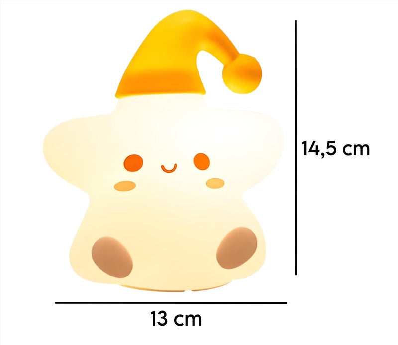 Luminária Infantil Siliconado Estrela Luz Quente