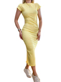 Vestido Feminino Midi Muscle Tee com Fenda Landara