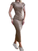 Vestido Feminino Midi Muscle Tee com Fenda Landara