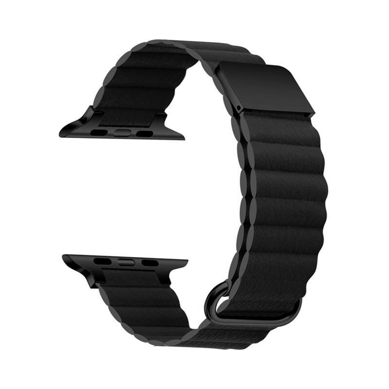 Pulseira de Couro Magnético 42mm/44mm/45mm/49mm