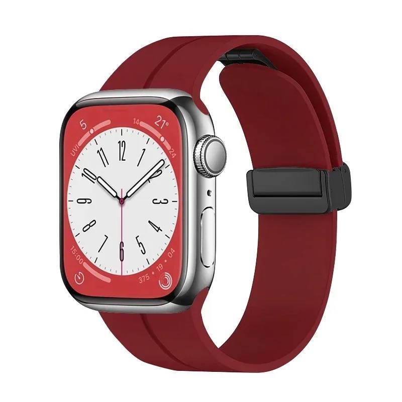 Pulseira de Silicone Magnética Dobrável 38mm/40mm/41mm